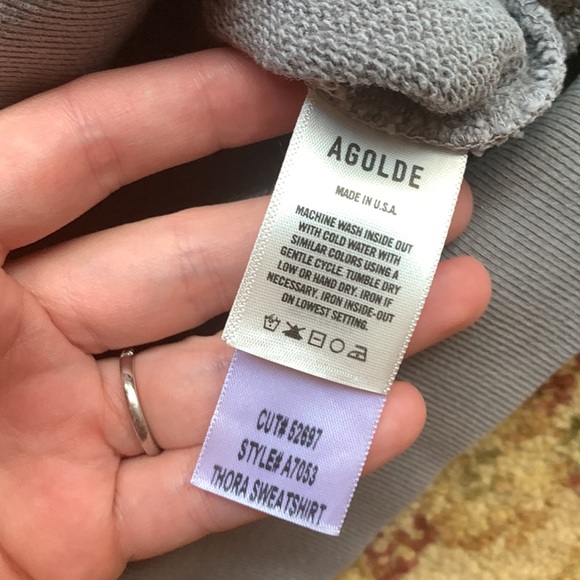 Agolde Gray Thora Sweatshirt Size Small - Picture 5 of 5
